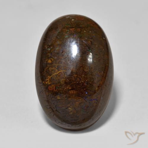 Loose 23.34 ct Oval Multicolor Boulder Opal Gemstone for Sale, 20.8 x