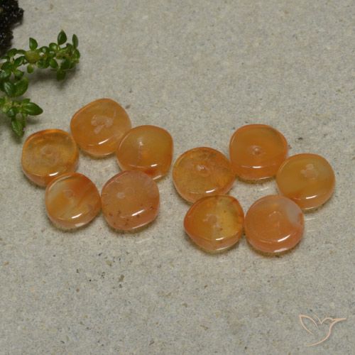 Deep Orange Carnelian Gem - 0.8ct Rondelle (ID: 480323)