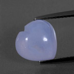 Violet moyen-léger Calcédoine gemme - 4ct Coeur Cabochon (ID: 343041)