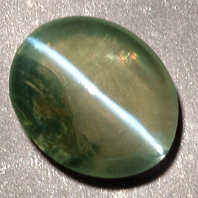 Oeil De Chat Chrysoberyl 0 9ct Ovale De Inde Pierres Precieuses