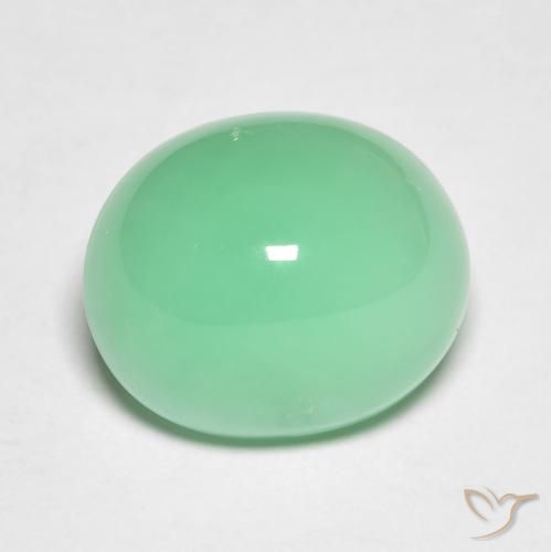 购买9.64 克拉椭圆形绿玉髓宝石| 13.6 x 11.4 mm | GemSelect