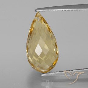 Golden-Orange Citrine Gem - 6ct Briolette with Hole (ID: 367706)