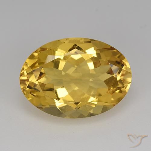 12.34 carat Yellow Citrine Gemstone | Oval loose Citrine from Brazil ...