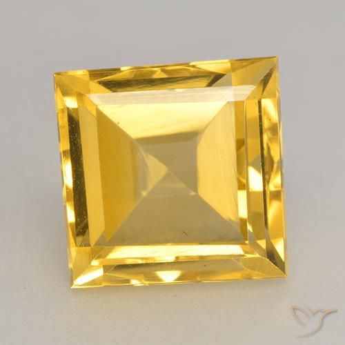 3.44 carat Yellow Citrine Gemstone | Square loose Citrine from 