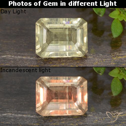 0.85 ct Octagon Cut Color-Change Diaspore, 6.6 x 5 mm From Turkey