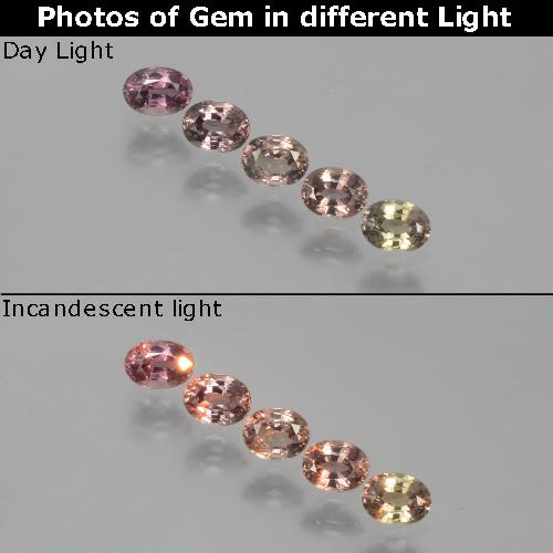 Multicolor Color-Change Sapphire Gem - 0.3ct Oval Facet (ID: 403807)