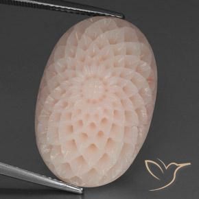 Rose moyen-léger Corail gemme - 29.2ct Gravure de fleur (ID: 333717)