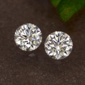 White Diamond 0.04ct (2 pcs) Round from South Africa Gemstones