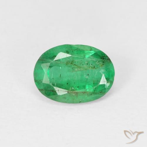 0.78 carat Oval Emerald Gemstone, loose Certified Emerald from Colombia,  Natural Gem, 7.1 x 5.2 mm