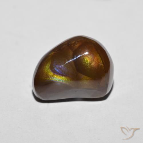 Multicolore Agata di fuoco Gem - 5.6ct Cabochon fantasia (ID: 574849)