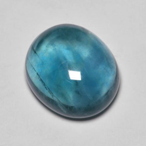Bleu-vert intense Fluorine gemme - 10.2ct Ovale Cabochon (ID: 597480)
