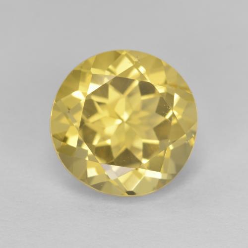 Loose 3.73 ct Round Yellow Golden Beryl Gemstone for Sale, 9.8 mm ...