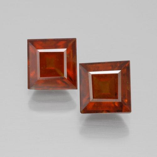 Orange feu Grenat Hessonite gemme - 2.2ct Facette Carrée (ID: 392993)