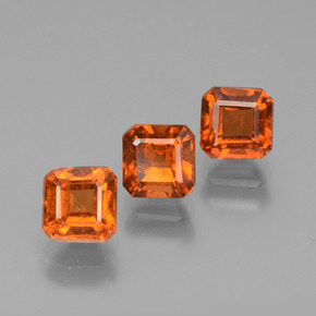 Reddish Orange Hessonite Garnet Gem - 0.8ct Octagon Facet (ID: 431444)