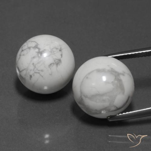 Blanc multicolore Howlite gemme - 23ct Sphère percée (ID: 422982)