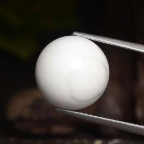 Blanco grisáceo Howlita Gema - 15.8ct Esfera perforada (ID: 470031)