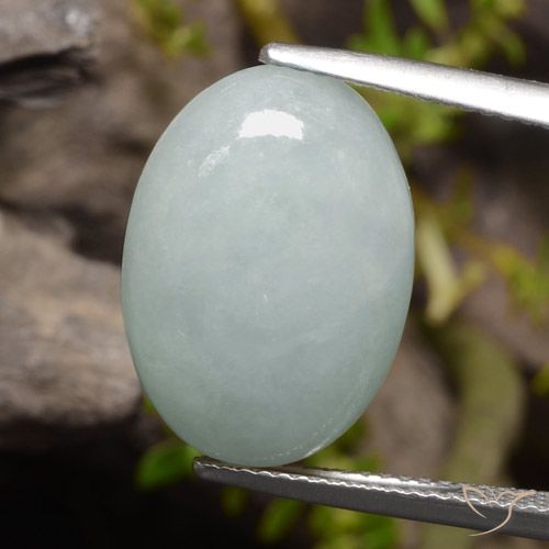 11.1ct Green Jadeite Gemstone | Oval Cut | 17.6 x 12.5 mm | GemSelect