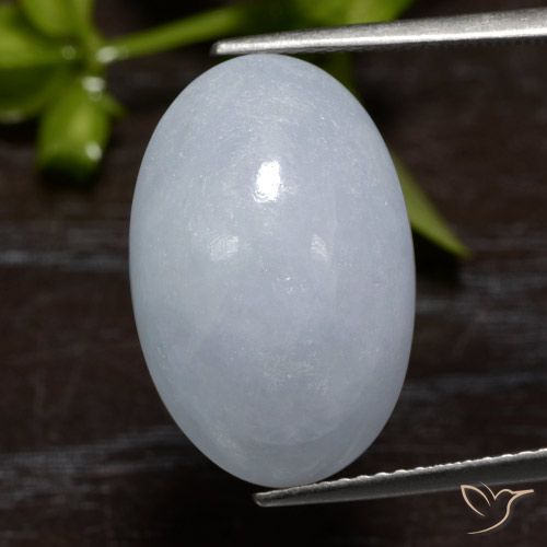 15.42ct Gray Jadeite Gemstone | Oval Cut | 19.3 x 12.6 mm | GemSelect