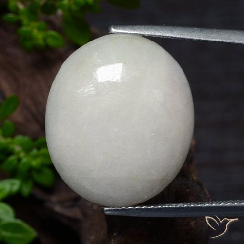 Loose 22.6 ct Oval Gray Jadeite Gemstone for Sale, 20 x 17.1 mm | GemSelect