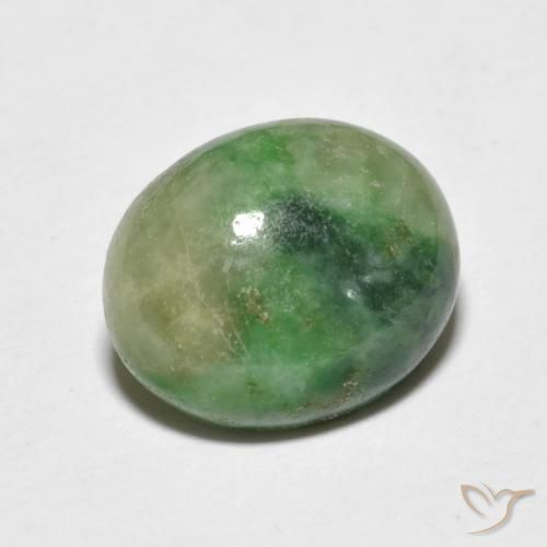 4.66ct Green Jadeite Gemstone | Oval Cut | 12.1 x 10.1 mm | GemSelect