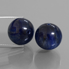 Bleu foncé Disthène gemme - 15.8ct Sphère percée (ID: 447301)
