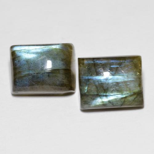 Multicolore Labradorite Gem - 3.8ct Cabochon a baguette (ID: 630328)