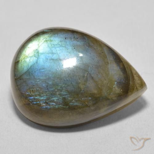 Labradorite en forme de poire de 16,9 carats | Pierre précieuse ...