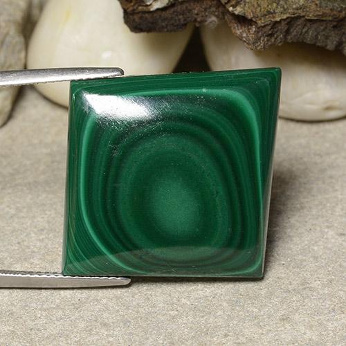 Verde multicolor Malaquita Gema - 42ct Cabujón Rómbico (ID: 484009)