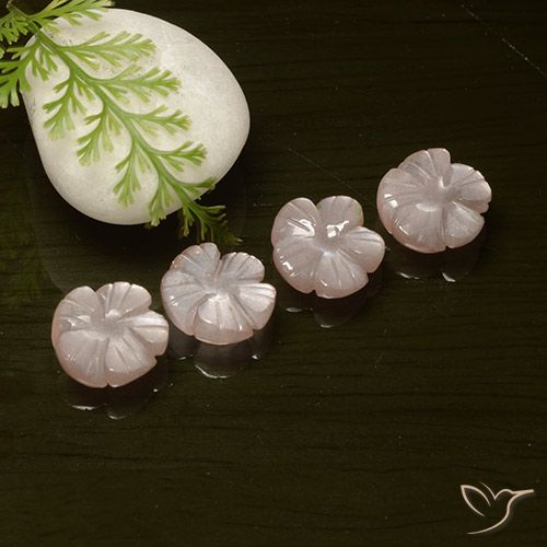 Peach Orange Moonstone Gem - 2.7ct Carved Flower (ID: 485342)