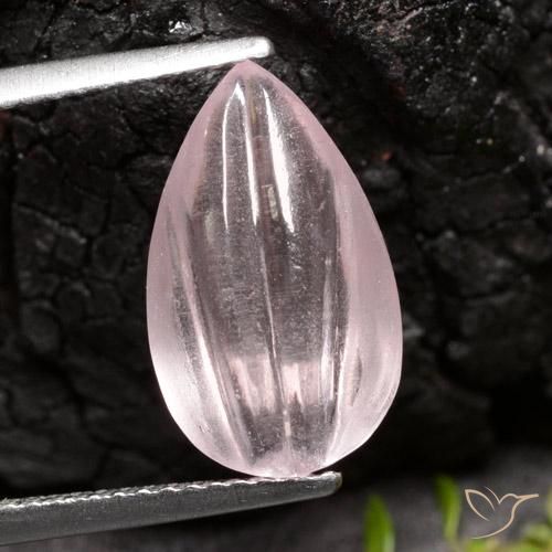 Rose clair Morganite gemme - 4.5ct Cabochon de poire sculptée (ID: 472762)