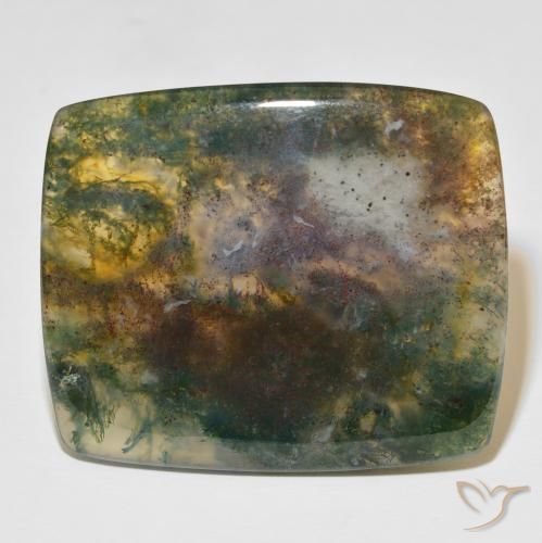 Rare++ Atrective Moss Agate Stone,Amazing Stones shops for jewelry,natural Moss Agate,loose stone,semi precious,cabochon: 103 Cts.(71X37 MM)