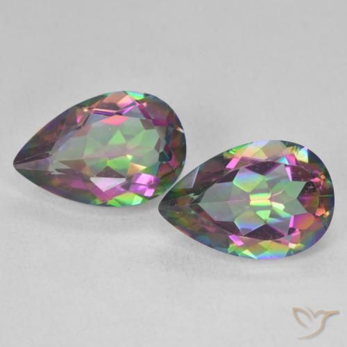 5.73 carat Pear Shape Mystic Quartz Gemstones | loose Certified Mystic ...