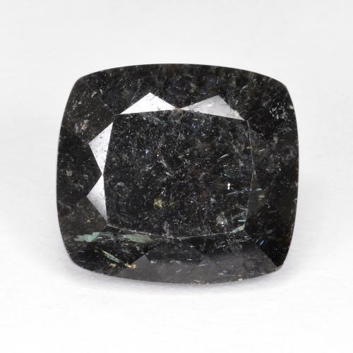ブルースパークルがかった黒 ヌーマイト 宝石 - 9.6ct クッションカット (ID: 626949)