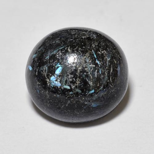 Black with Blue Sparkle Nuummite Gem - 10.1ct Ovale cabochon (ID: 630776)