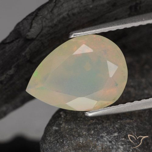 1.44 carat Pear Shape Opal Gemstone, loose Certified Opal from Ethiopia