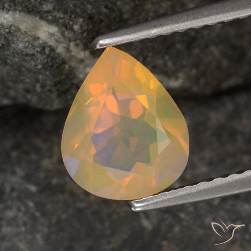 1.44 carat Pear Shape Opal Gemstone, loose Certified Opal from Ethiopia