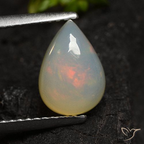 1.34 carat Pear Shape Opal Gemstone, loose Certified Opal from Ethiopia