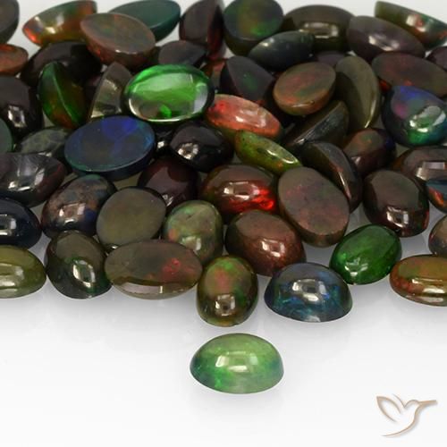 Multicolor Opal Gem - 0.3ct Oval Cabochon (ID: 505384)