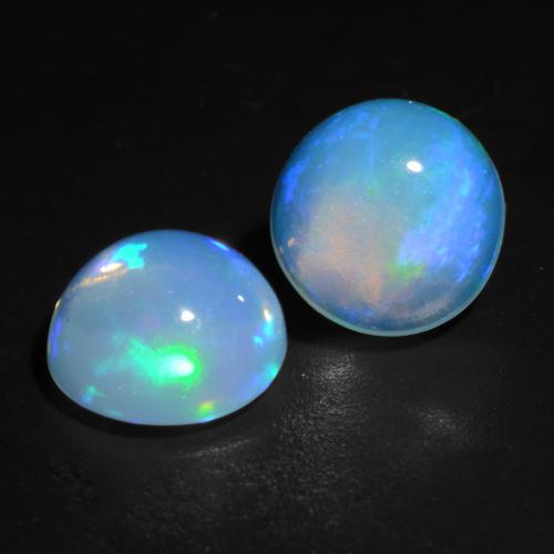 6 9mm Rund Opal Paar Gewicht 1 94 Ct Gesamt Durchschnittl 0 97 Ct Garantiert Naturliche Edelsteine Blaulich Weiss Farbe In Transparent Reinheit Mohs Harte 5 5 6 5 Oktober Geburtsstein