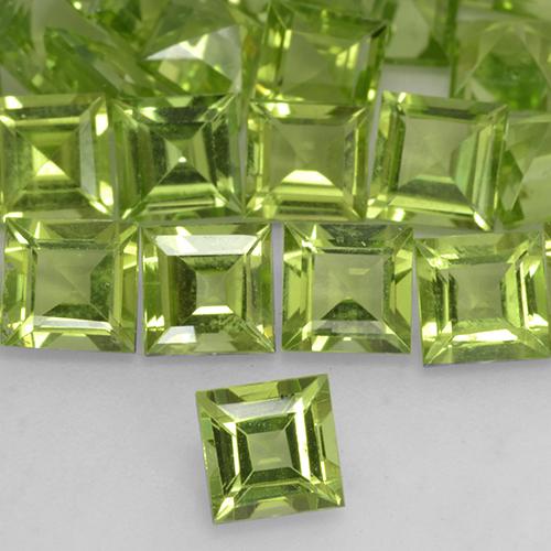 2 Pcs 134ctw Square Facet Light Green Peridot