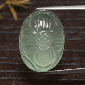 薄荷绿 葡萄石 Gem - 16.6ct Carved Oval Cabochon (ID: 474449)