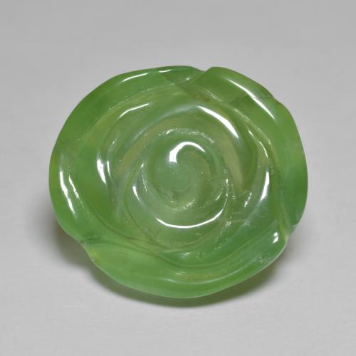 Medium Green Prehnite Gem - 11.6ct Rosa intagliata (ID: 579567)