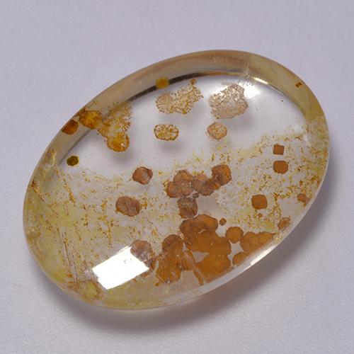 Multicolore Quartz avec marcassite gemme - 20.7ct Ovale Cabochon (ID: 522182)