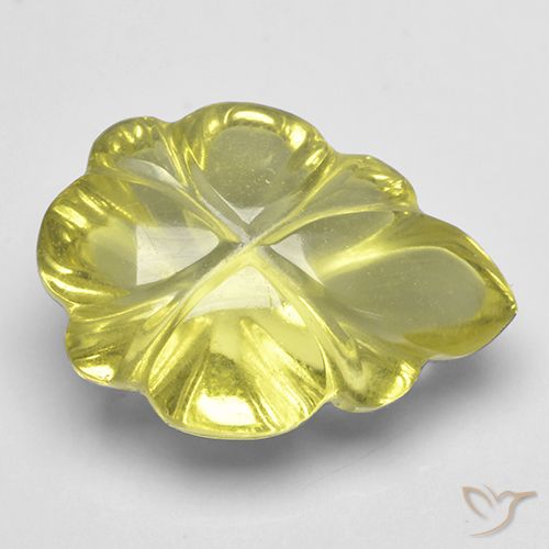 4.16ct Yellow Quartz Gemstone | Carved | 13.9 x 10 mm | GemSelect