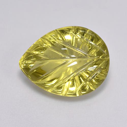 Medium Yellow Quarzo Gem - 5.5ct Foglia intagliata (ID: 516362)