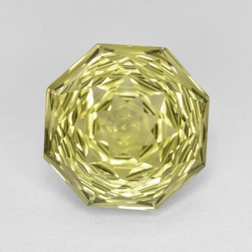 Pale Cream Yellow 石英 Gem - 5.8ct 八角凹切 (ID: 602074)