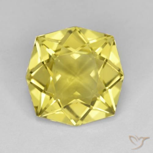 4.66ct Yellow Quartz Gemstone Octagon Cut 11.5 x 11.4 mm GemSelect