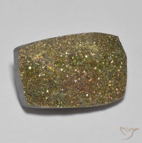 Buy 13.67ct Rainbow Pyrite Gemstone | 20.1 x 12.7 mm | GemSelect