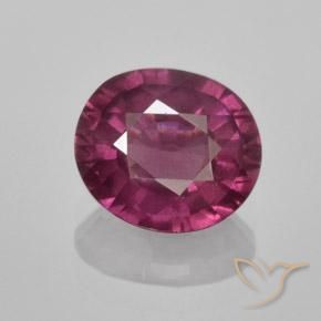 1.6 ct Oval Cut Rhodolite Garnet, 7.6 x 6.6 mm From Mozambique