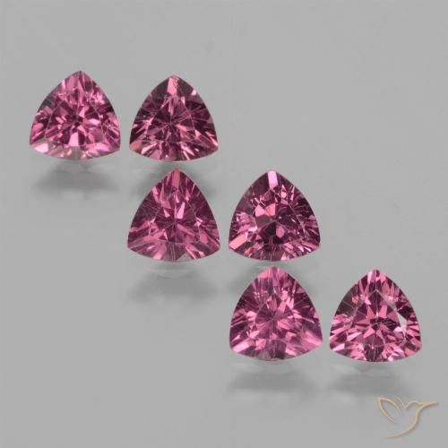 6 MM Trillion Natural Faceted Pinkish Purple Rhodolite Garnet Stone 8  Pieces Lot